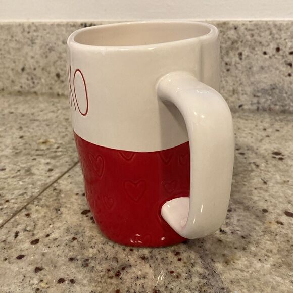 NWT Rae Dunn XOXO 2 Color Hearts Valentine’s Day Coffee Mug Cup - Picture 5 of 11